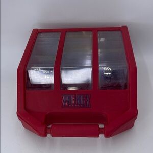 Pro-Index System Red Storage Box with Clear Lids For Card Collectors